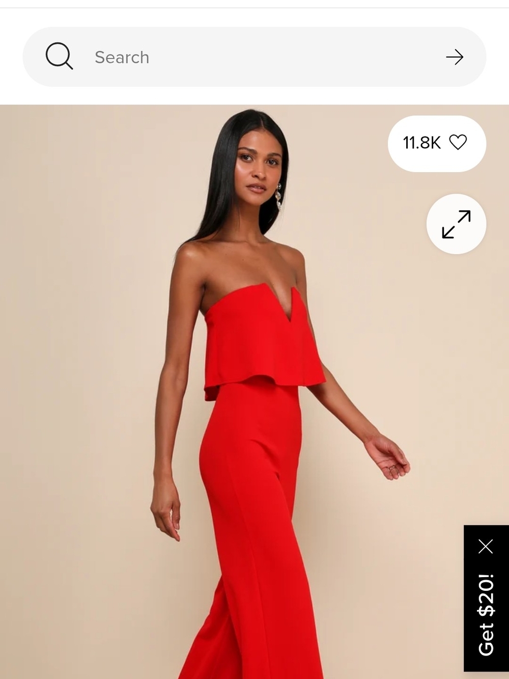 Lulu's Bright Red Jumpsuit